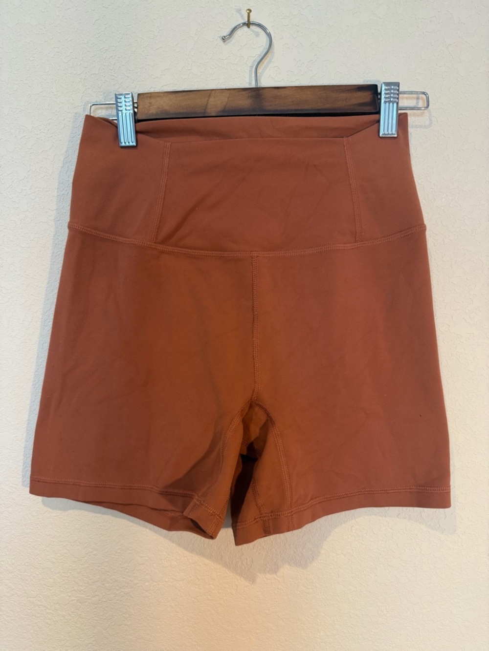 Free People High-Rise Rust Athletic Bike Shorts